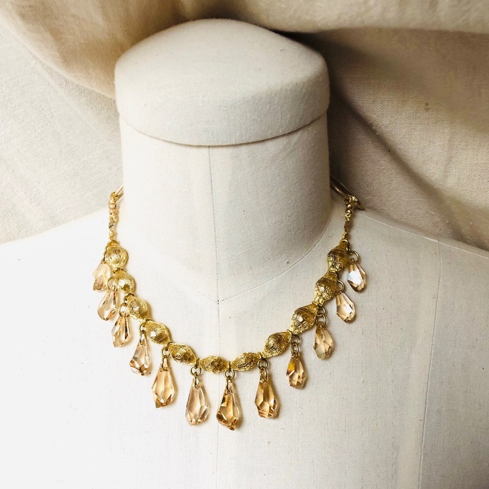 16-inch Champagne Swarovski Crystal Necklace
